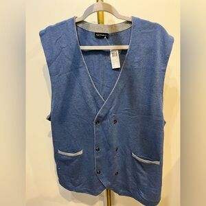Paul Fredrick Blue Double Button Vest